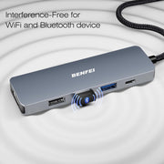 BENFEI USB C Hub 5-in-1 with 4K HDMI(Certified) Aluminum Case V28-ELEBEN360GY