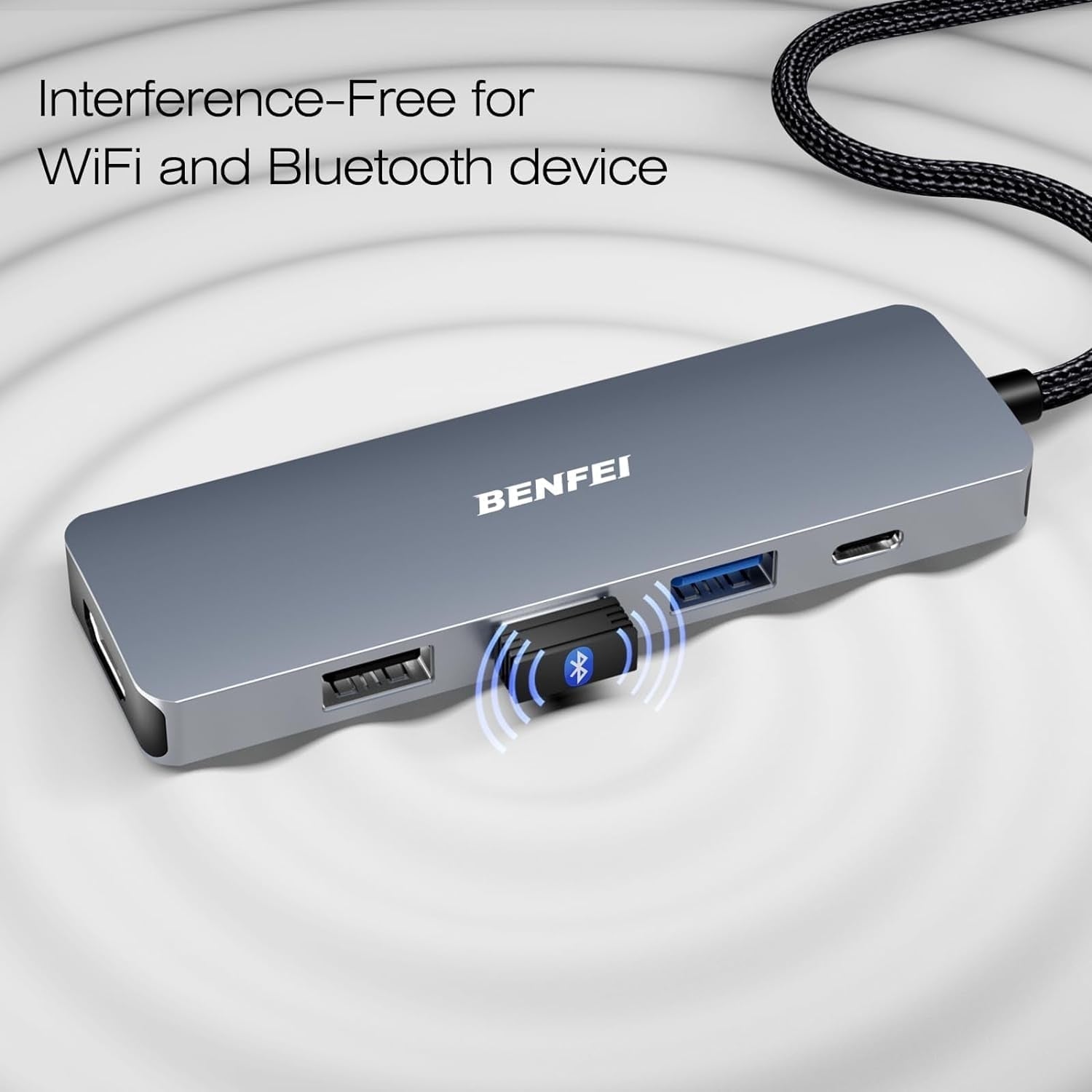 BENFEI USB C Hub 5-in-1 with 4K HDMI(Certified) Aluminum Case V28-ELEBEN360GY