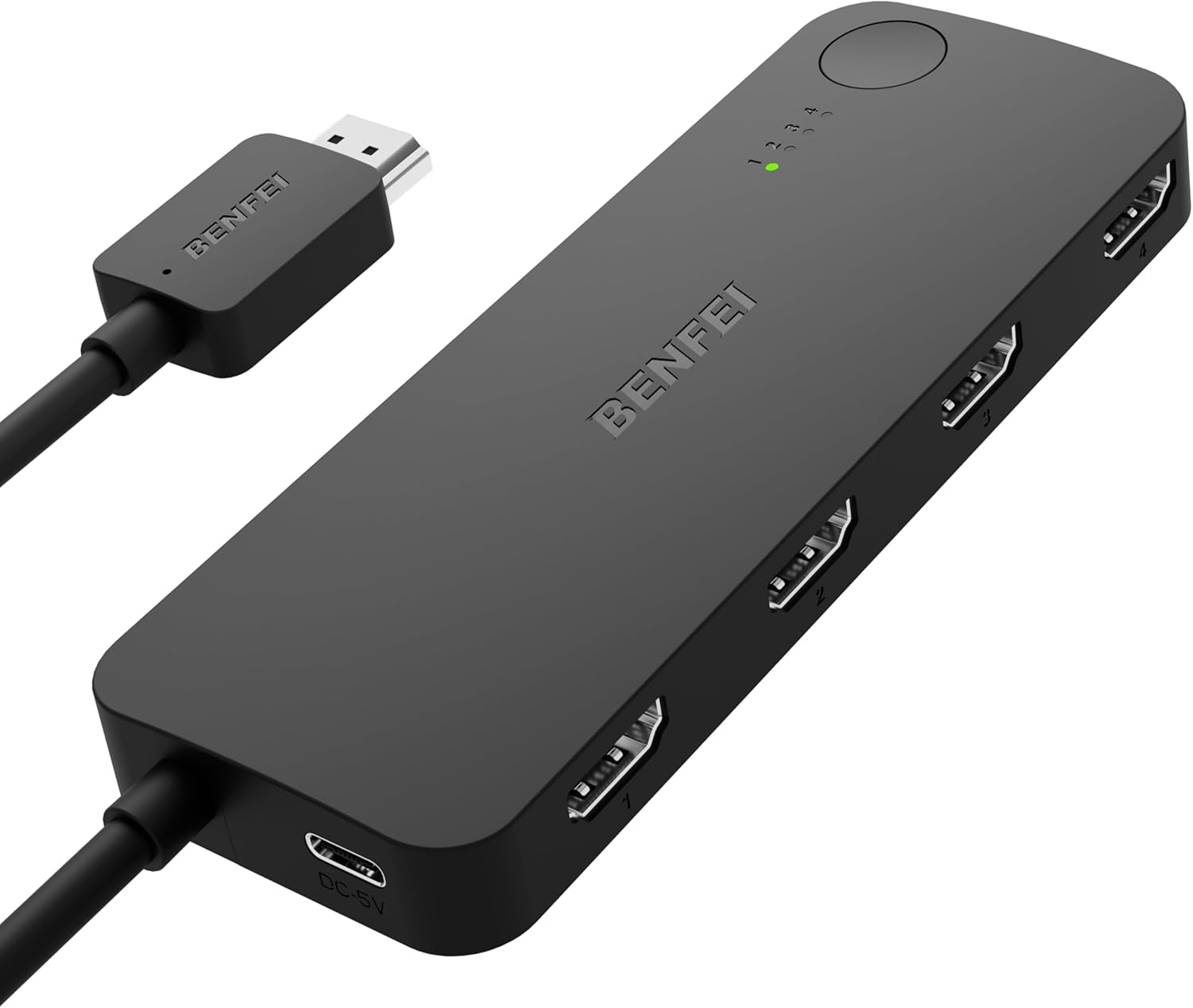 BENFEI 365BK HDMI Switch 4 in 1 Out 4K@60Hz, 2K@144Hz, HDCP 2.3 (with Adaptive Equalization Support 30ft HDMI V28-ELEBEN365BK