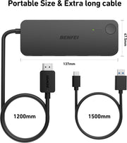 BENFEI 365BK HDMI Switch 4 in 1 Out 4K@60Hz, 2K@144Hz, HDCP 2.3 (with Adaptive Equalization Support 30ft HDMI V28-ELEBEN365BK