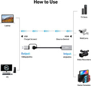 BENFEI Video/Audio Capture Card Supporting Full HD 1080P V28-ELEBEN368GY