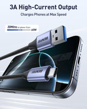 BENFEI 369GY 2M USB 3.0 to USB C Cable, 5Gbps High-Speed Data Sync & 3A Charging V28-ELEBEN369GY2M