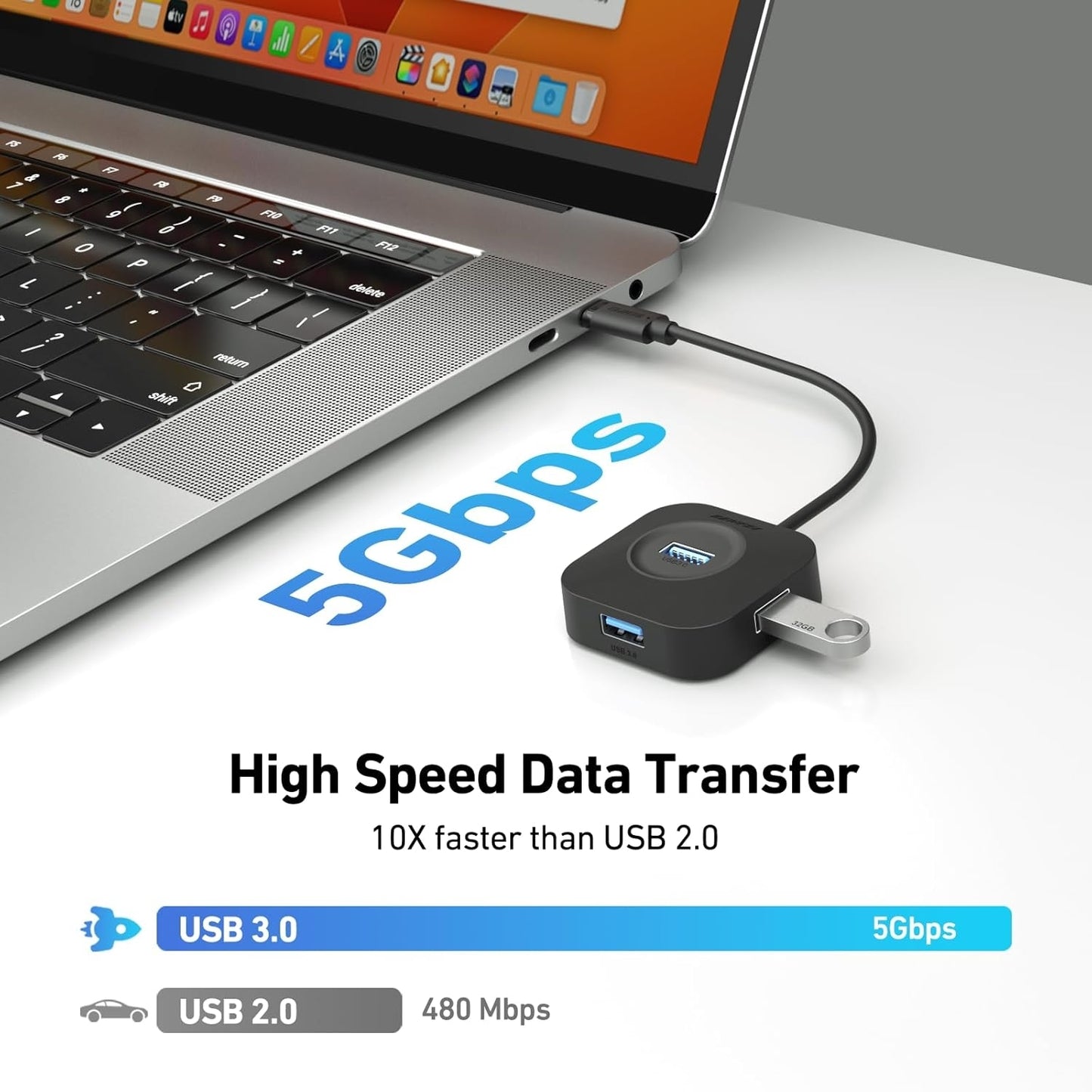 BENFEI 371BK USB-C 4-port USB 3.0 Hub V28-ELEBEN371BK