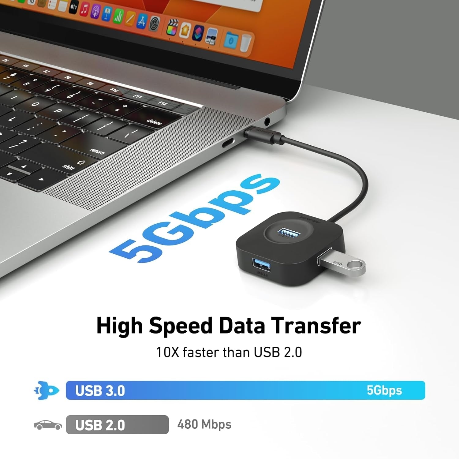 BENFEI 371BK USB-C 4-port USB 3.0 Hub V28-ELEBEN371BK