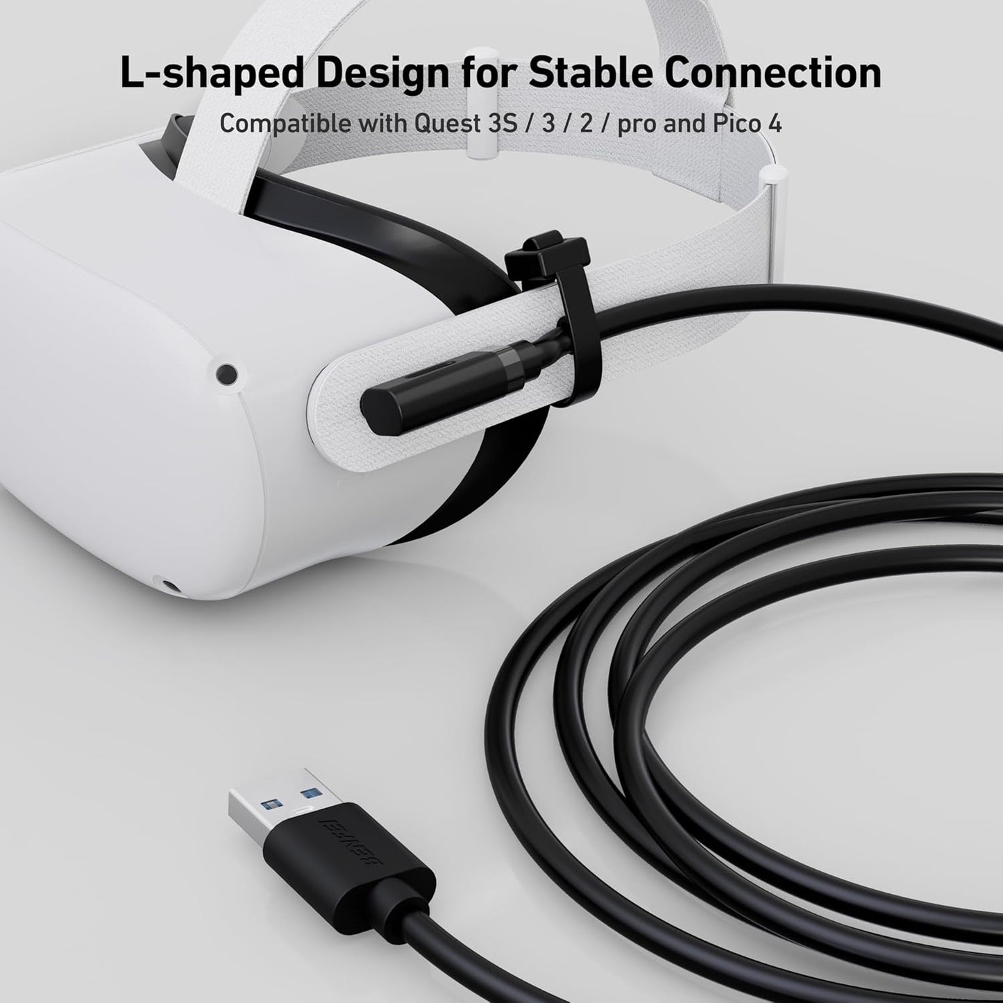 BENFEI 375BK-2M USB 3.0 to Right Angled USB-C PVC 2M V28-ELEBEN375BK2M