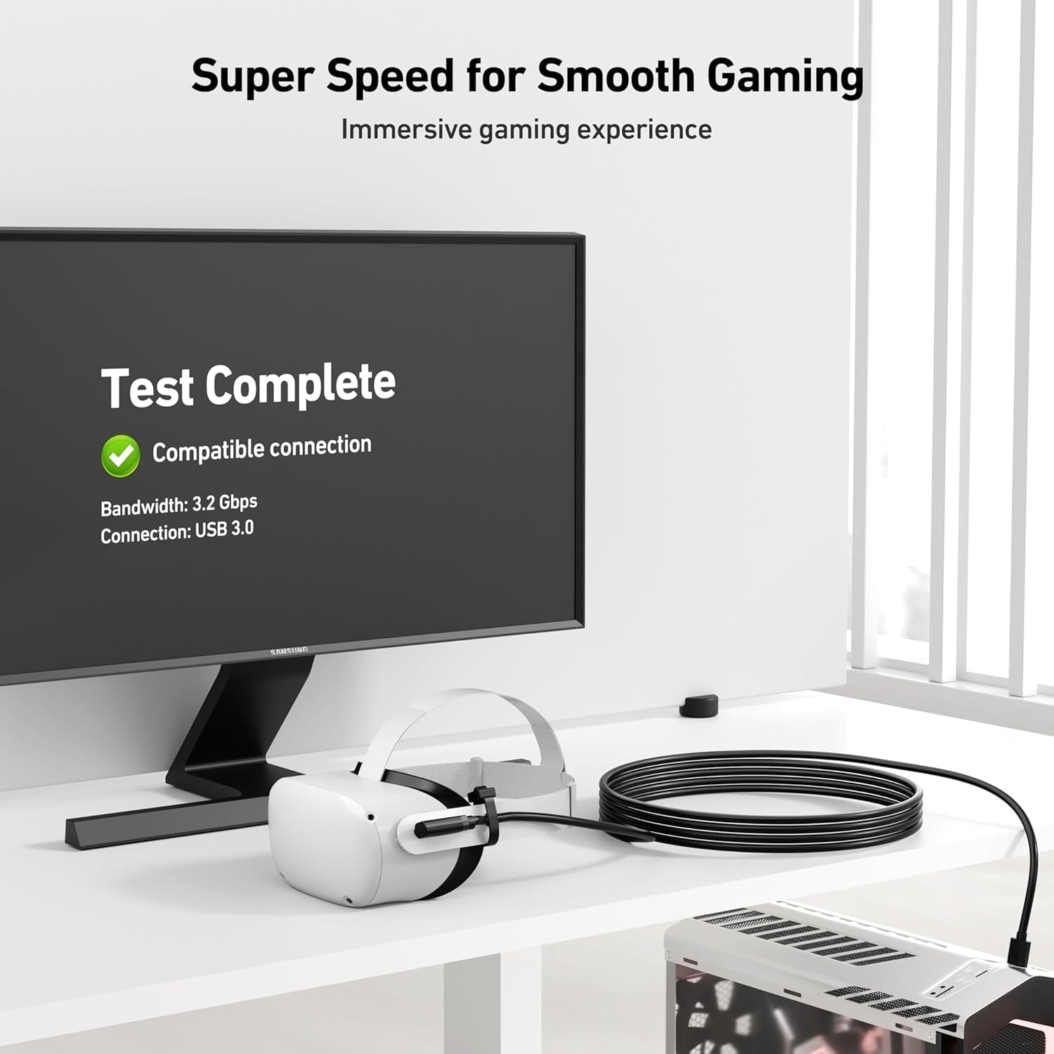 BENFEI 375BK-5M Link Cable 16 FT USB 3.0 to USB C Cable for VR Headset 5M V28-ELEBEN375BK5M