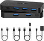 BENFEI 000376BK USB 3.0 Switch, USB Switcher 2 Computers Share 3xUSB 3.0 and 1xUSB C with Remote V28-ELEBEN376BK