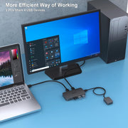 BENFEI 000376BK USB 3.0 Switch, USB Switcher 2 Computers Share 3xUSB 3.0 and 1xUSB C with Remote V28-ELEBEN376BK