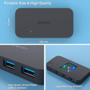 BENFEI 000376BK USB 3.0 Switch, USB Switcher 2 Computers Share 3xUSB 3.0 and 1xUSB C with Remote V28-ELEBEN376BK