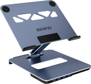 BENFEI 380GY Laptop Stand with USB C 6 in1 4K@60Hz HDMI, 4 x USB3.0, 100W PD Docking Station V28-ELEBEN380GY
