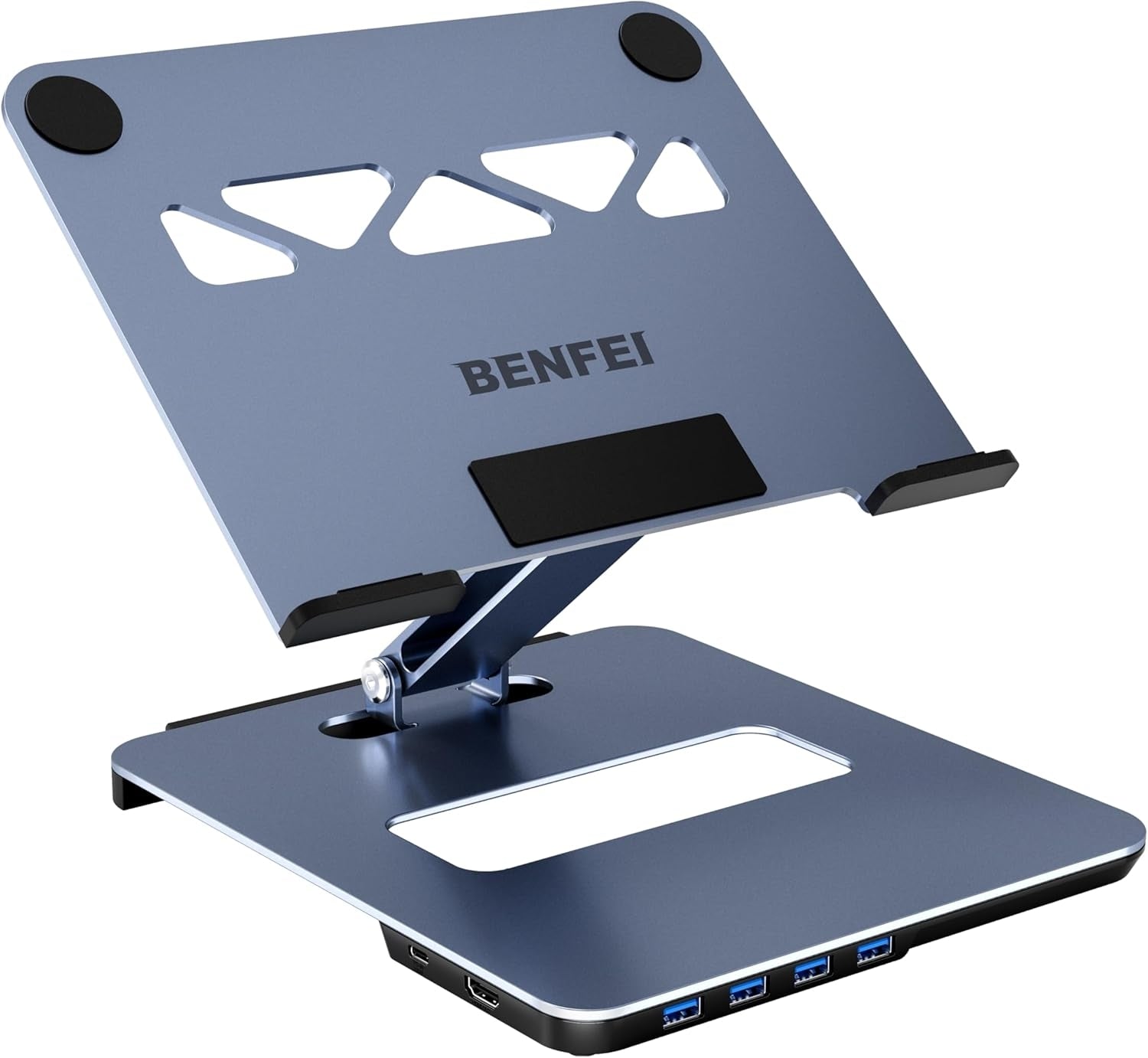 BENFEI 380GY Laptop Stand with USB C 6 in1 4K@60Hz HDMI, 4 x USB3.0, 100W PD Docking Station V28-ELEBEN380GY