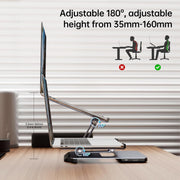 BENFEI 380GY Laptop Stand with USB C 6 in1 4K@60Hz HDMI, 4 x USB3.0, 100W PD Docking Station V28-ELEBEN380GY