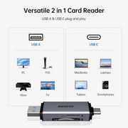 BENFEI SD Card Reader, USB C to SD Micro SD Card Memory Card Adapter V28-ELEBEN381GY