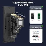 BENFEI M.2 SSD Enclosure USB3.2 Gen2 10 Gbps, Tool-Free for NVME B & M Keys with Size 2230/2242/2260/2280 SSDs V28-ELEBEN384GY