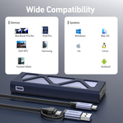 BENFEI M.2 SSD Enclosure USB3.2 Gen2 10 Gbps, Tool-Free for NVME B & M Keys with Size 2230/2242/2260/2280 SSDs V28-ELEBEN384GY