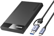 BENFEI 000385BK 2.5 Inch SATA to USB-A + USB-C Tool Free External Hard Drive Enclosure (6Gbps, Optimized for V28-ELEBEN385BK