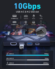 BENFEI 000389GY M.2 NVMe Enclosure with USB-C Hub V28-ELEBEN389GY