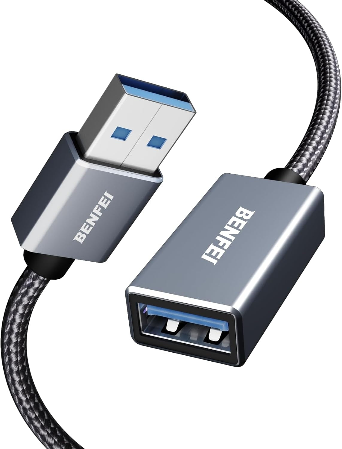 BENFEI 393GY-2M USB3.0 Male to Female Extension cable Nylon Braided 2M V28-ELEBEN393GY2M
