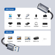 BENFEI 393GY-2M USB3.0 Male to Female Extension cable Nylon Braided 2M V28-ELEBEN393GY2M