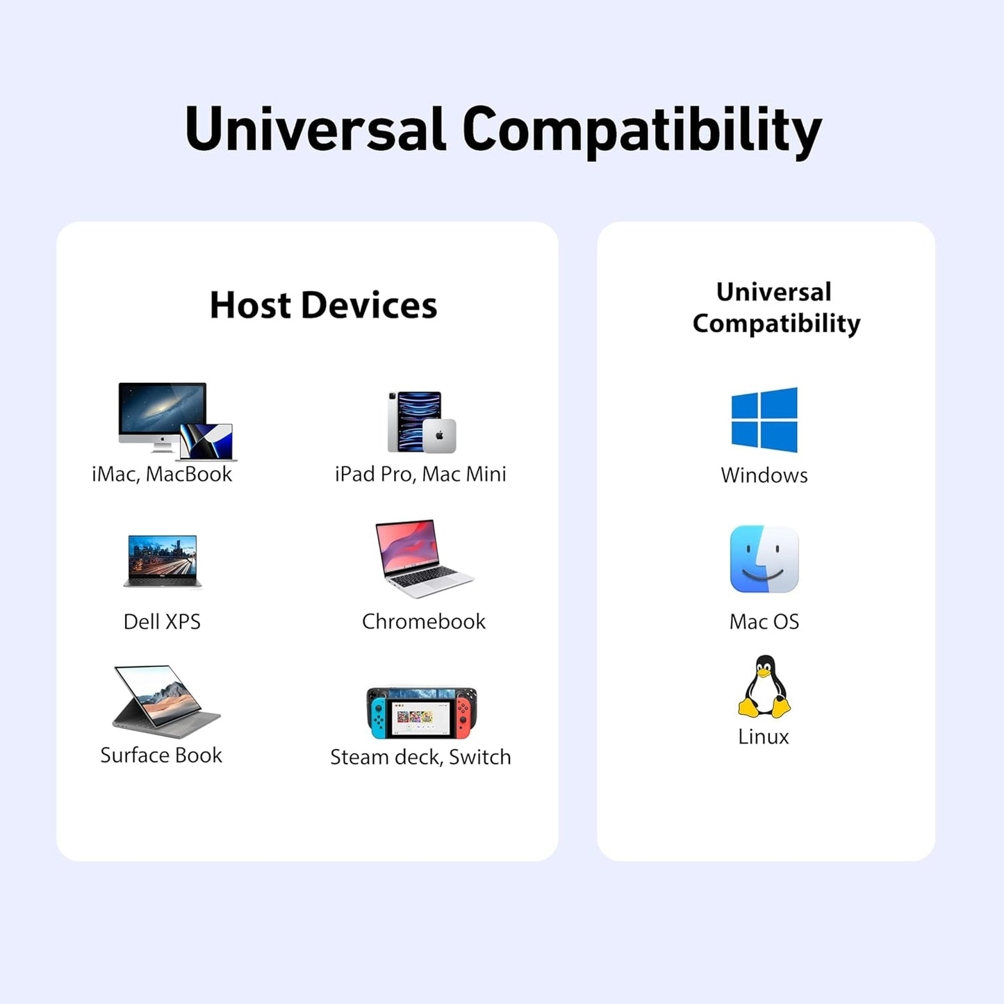 BENFEI 396GY USB-C 8-in-1 Docking HDMI 4K/60Hxz+USB-C(10G)+2xUSB-A(10G)+2xUSB2.0+RJ45+PD100W V28-ELEBEN396GY