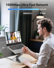 BENFEI 398GY TYPE-C 6-in-1 HDMI+USB-C(10G)+RJ45+2xUSB-A(10G)+PD V28-ELEBEN398GY