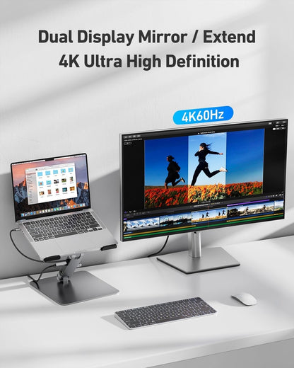 BENFEI 398GY TYPE-C 6-in-1 HDMI+USB-C(10G)+RJ45+2xUSB-A(10G)+PD V28-ELEBEN398GY