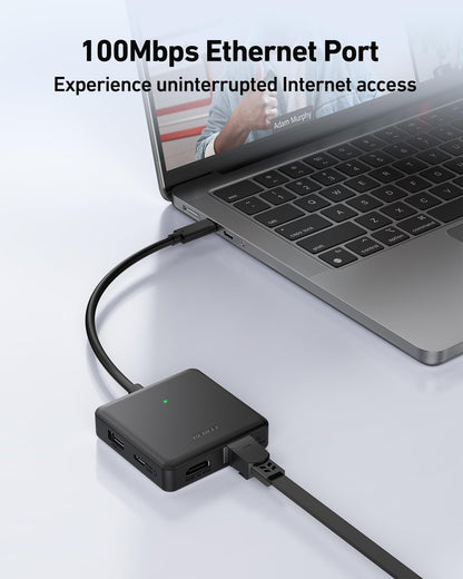 BENFEI 399BK 6-in-1 USB-C HUB to HDMI(8K)+USB3.2(10Gbps)+USB2.0x2+PD100W+RJ45 Black V28-ELEBEN399BK