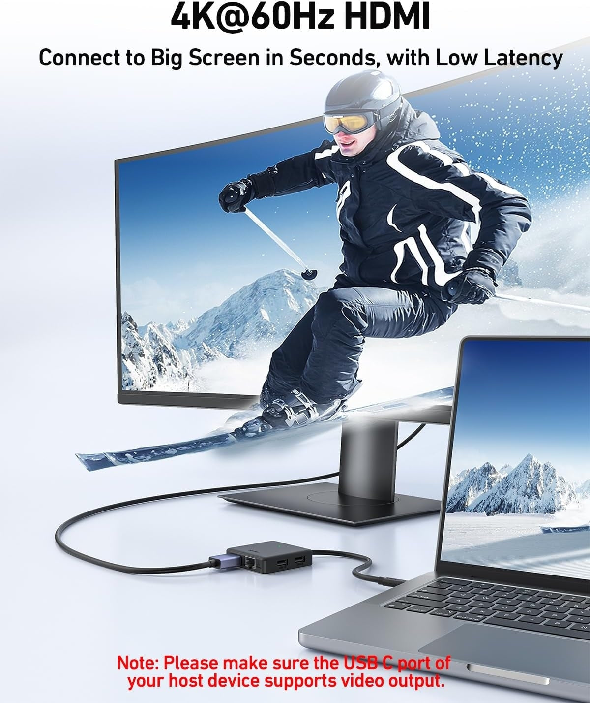 BENFEI 399BK 6-in-1 USB-C HUB to HDMI(8K)+USB3.2(10Gbps)+USB2.0x2+PD100W+RJ45 Black V28-ELEBEN399BK