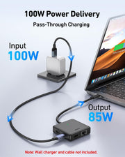 BENFEI 399BK 6-in-1 USB-C HUB to HDMI(8K)+USB3.2(10Gbps)+USB2.0x2+PD100W+RJ45 Black V28-ELEBEN399BK
