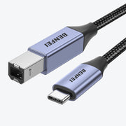 BENFEI 405GY-2M USB B to USB C Printer Cable, Nylon Braided, Premium Aluminium Alloy Case 2M V28-ELEBEN405GY2M