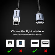 BENFEI 405GY-2M USB B to USB C Printer Cable, Nylon Braided, Premium Aluminium Alloy Case 2M V28-ELEBEN405GY2M