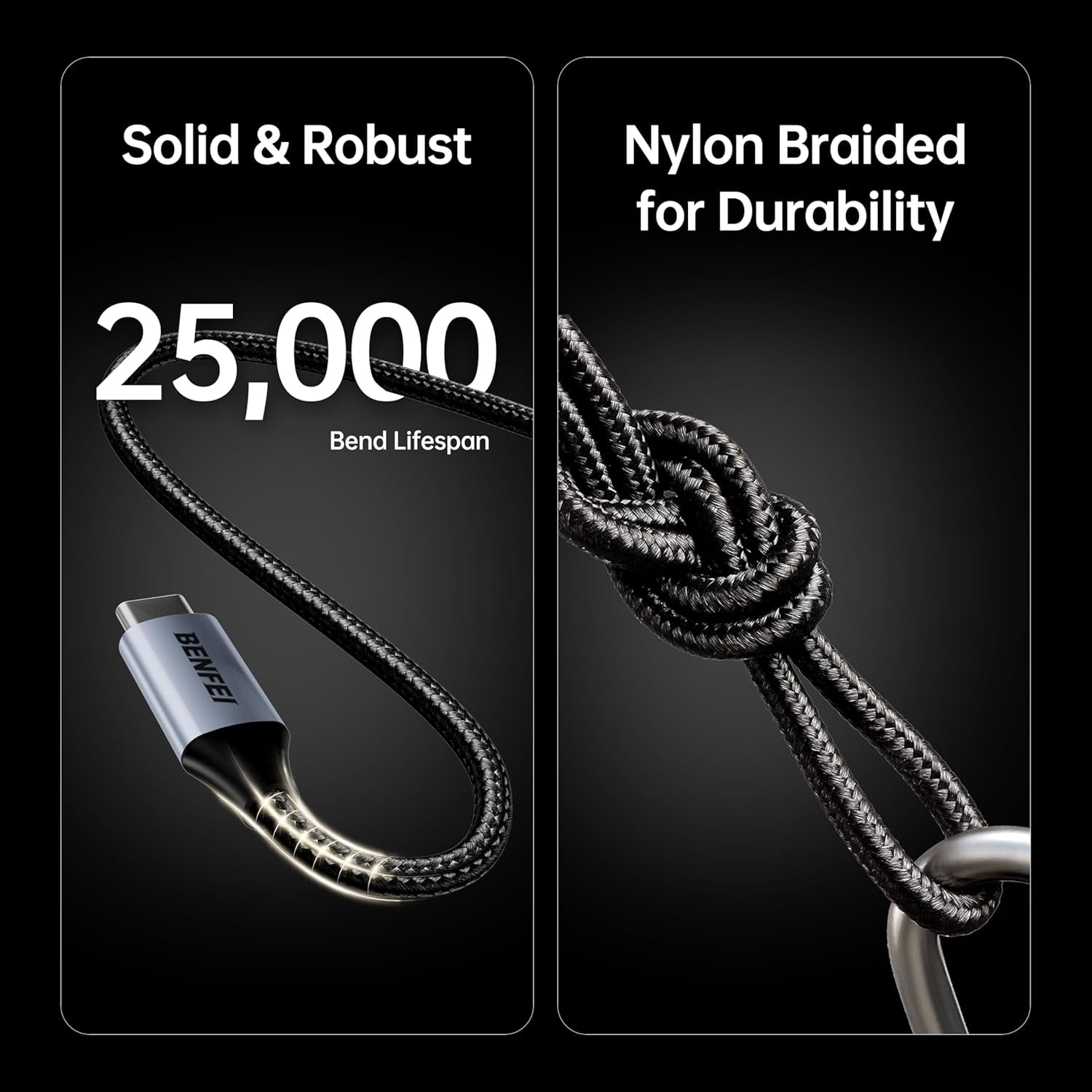 BENFEI 405GY-2M USB B to USB C Printer Cable, Nylon Braided, Premium Aluminium Alloy Case 2M V28-ELEBEN405GY2M