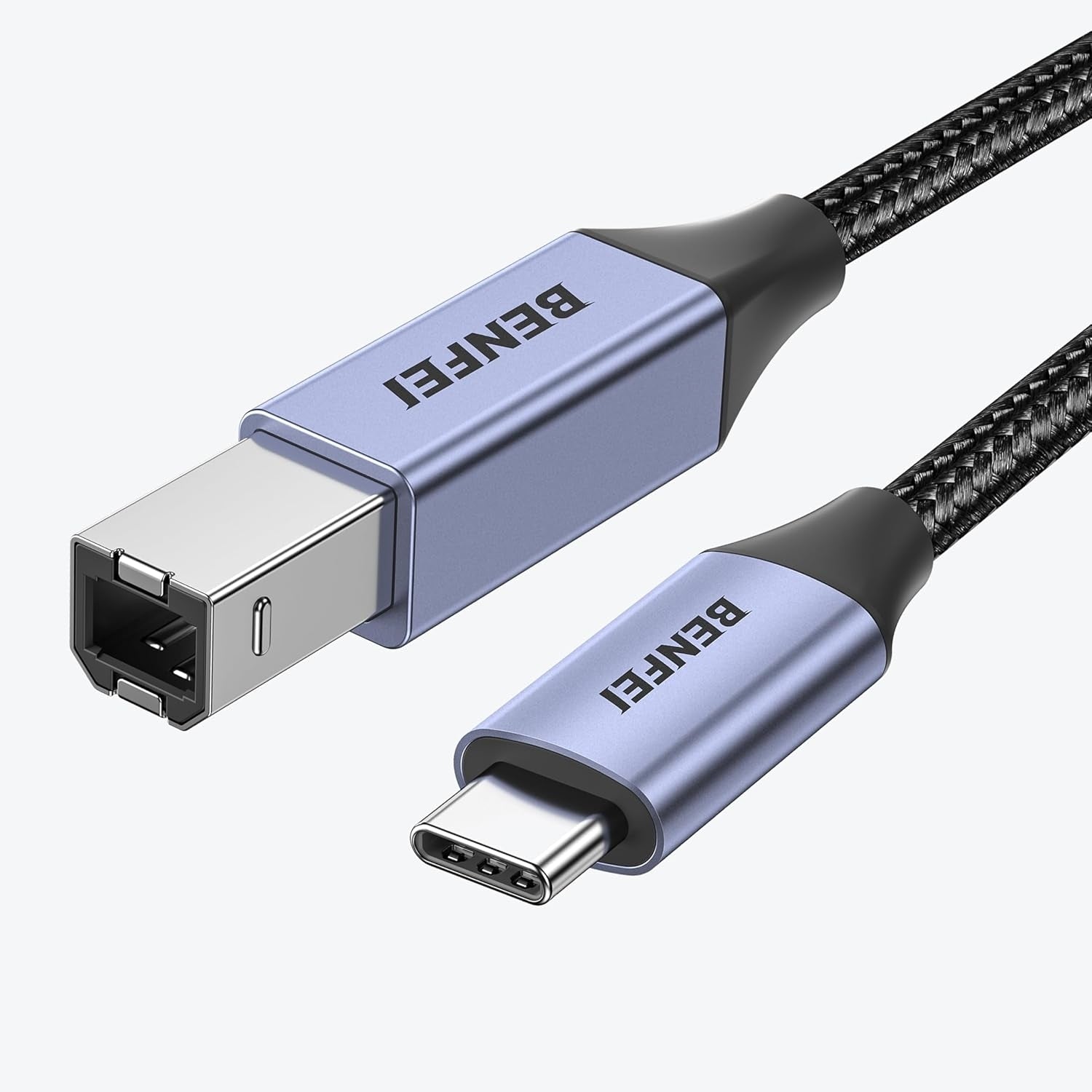 BENFEI 405GY-3M USB B to USB C Printer Cable, Nylon Braided, Premium Aluminium Alloy Case 2M V28-ELEBEN405GY3M
