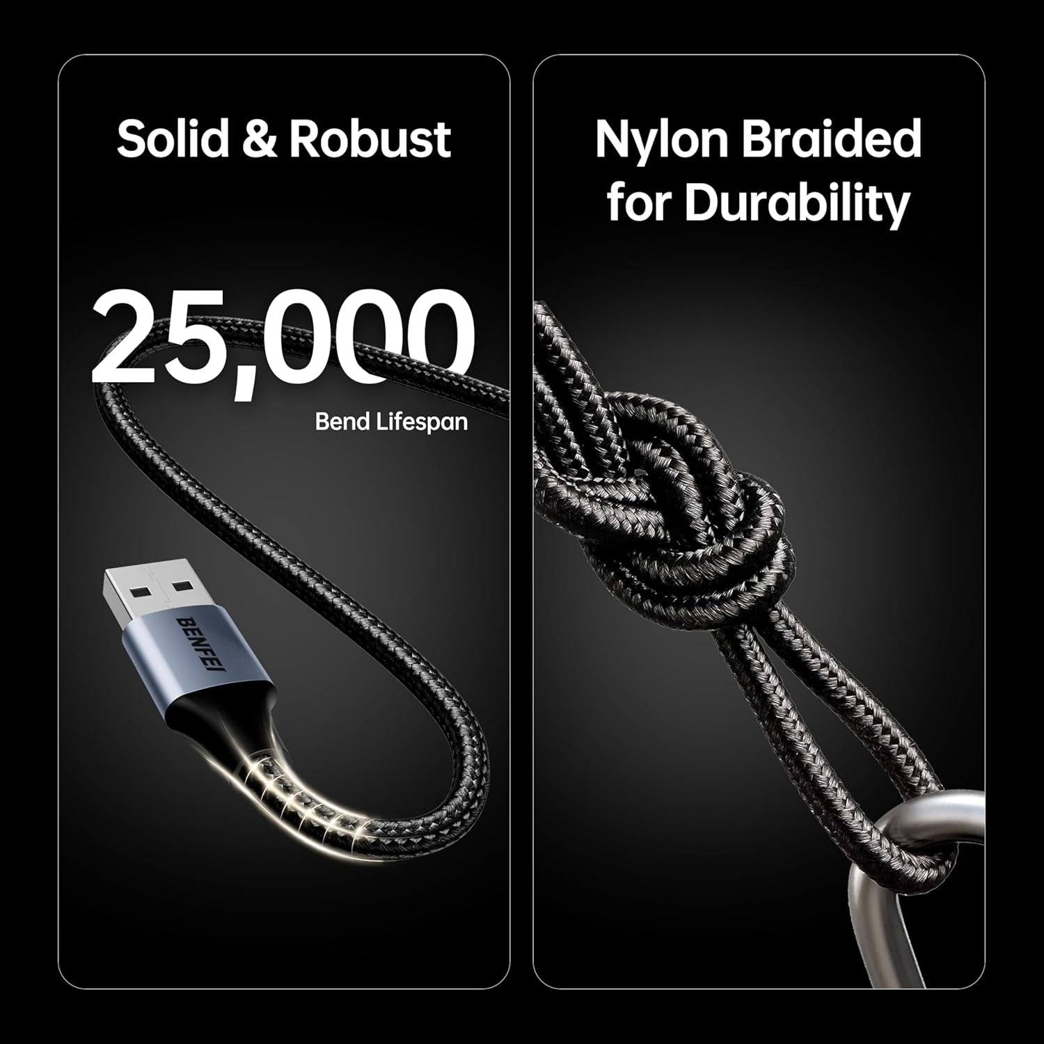 BENFEI 000406GY-2M USB Printer Cable, 6.6 FT/2 Meter USB A to USB B Cable V28-ELEBEN406GY2M