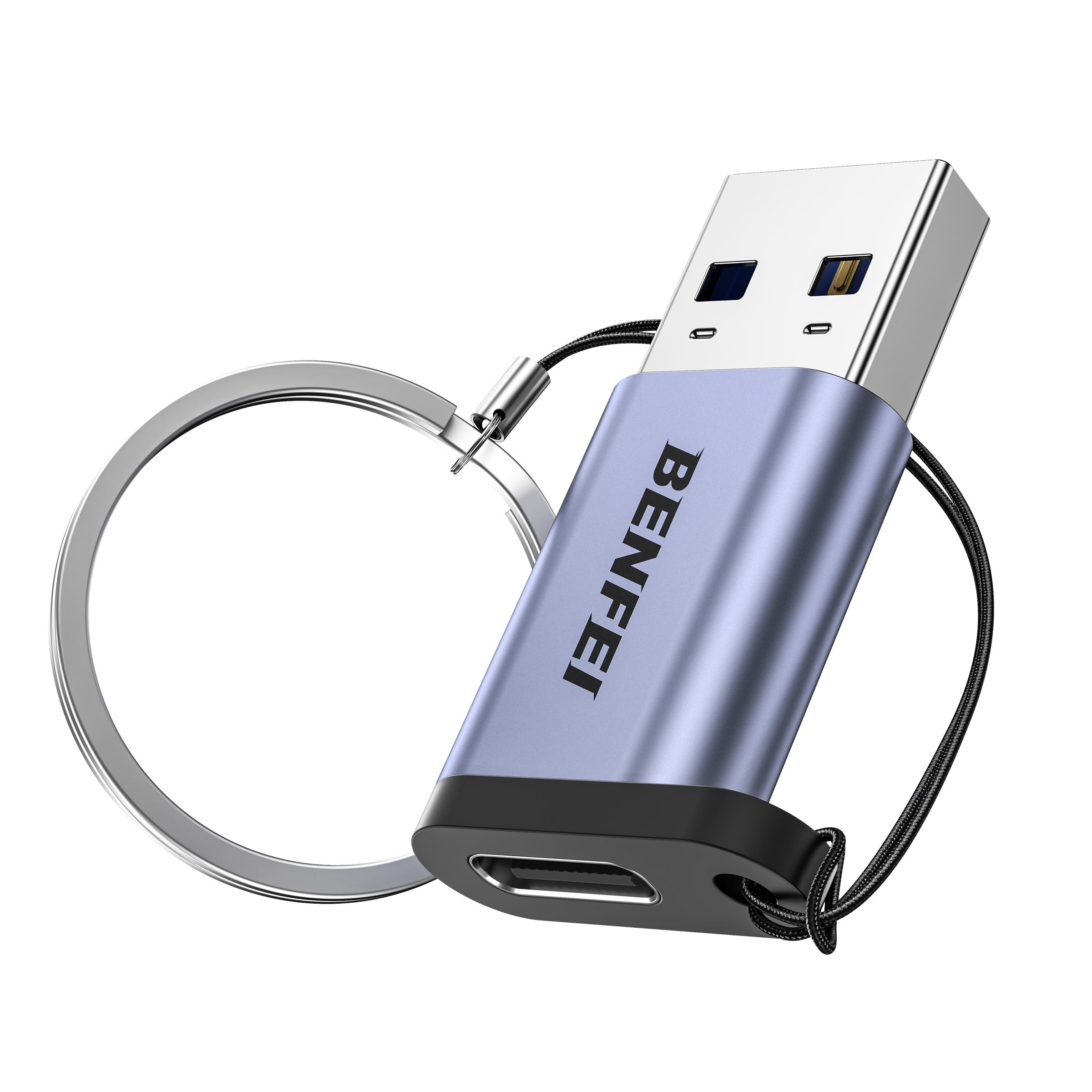 BENFEI 407GY USB Type-A to USB-C Adapter Male to Female Supporting 5V 3A Charging and 10Gbps Data Transmit V28-ELEBEN407GY