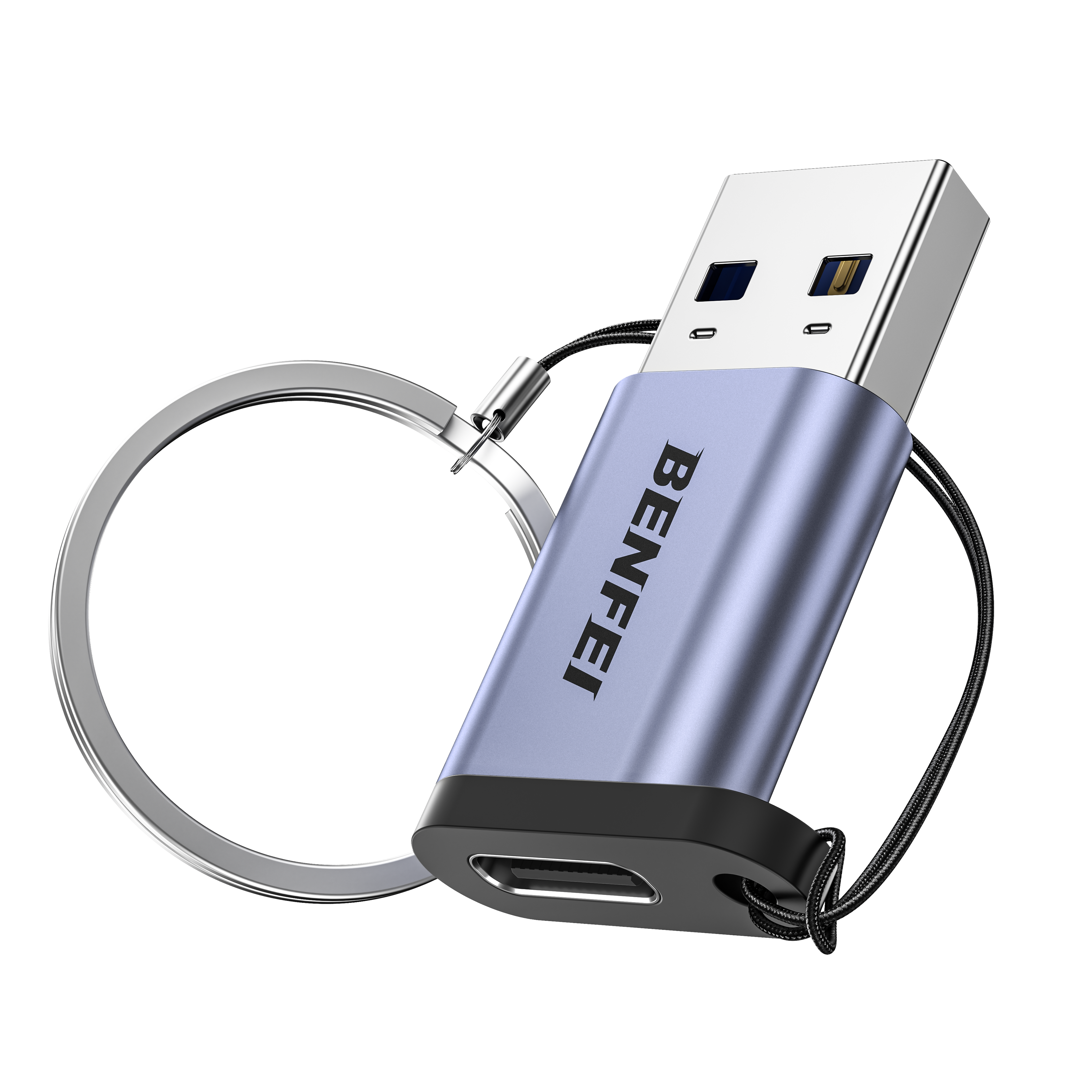 BENFEI 407GY USB Type-A to USB-C Adapter Male to Female Supporting 5V 3A Charging and 10Gbps Data Transmit V28-ELEBEN407GY