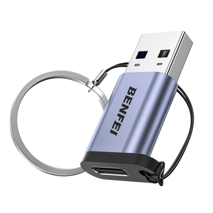 BENFEI 407GY USB Type-A to USB-C Adapter Male to Female Supporting 5V 3A Charging and 10Gbps Data Transmit V28-ELEBEN407GY