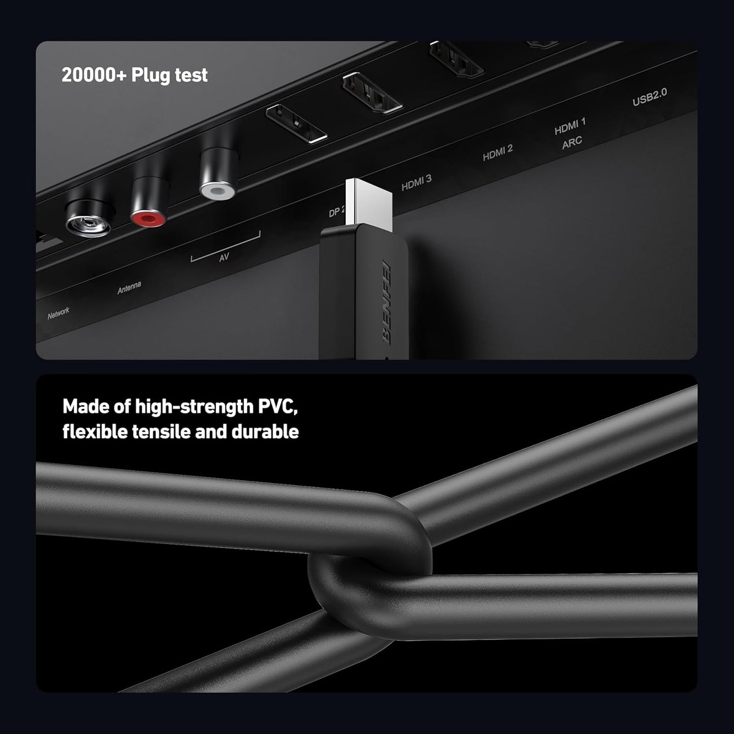 BENFEI 000415BK-2P 8K@ 60Hz V2.1 HDMI to HDMI Cable 1.8M , 2 Pack V28-ELEBEN415BK2P