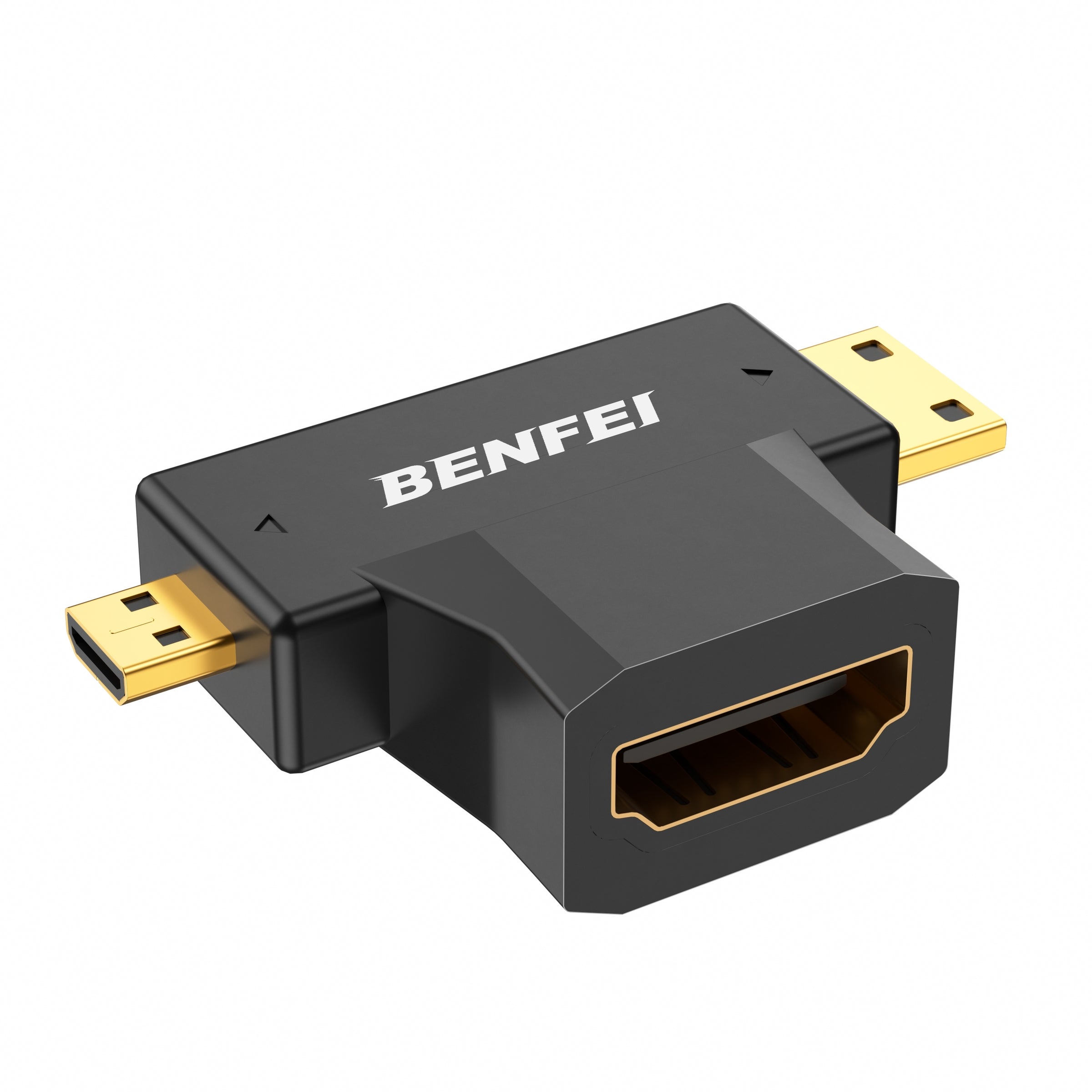 BENFEI 434BK Micro HDMI + Mini HDMI male to HDMI female Adapter V28-ELEBEN434BK