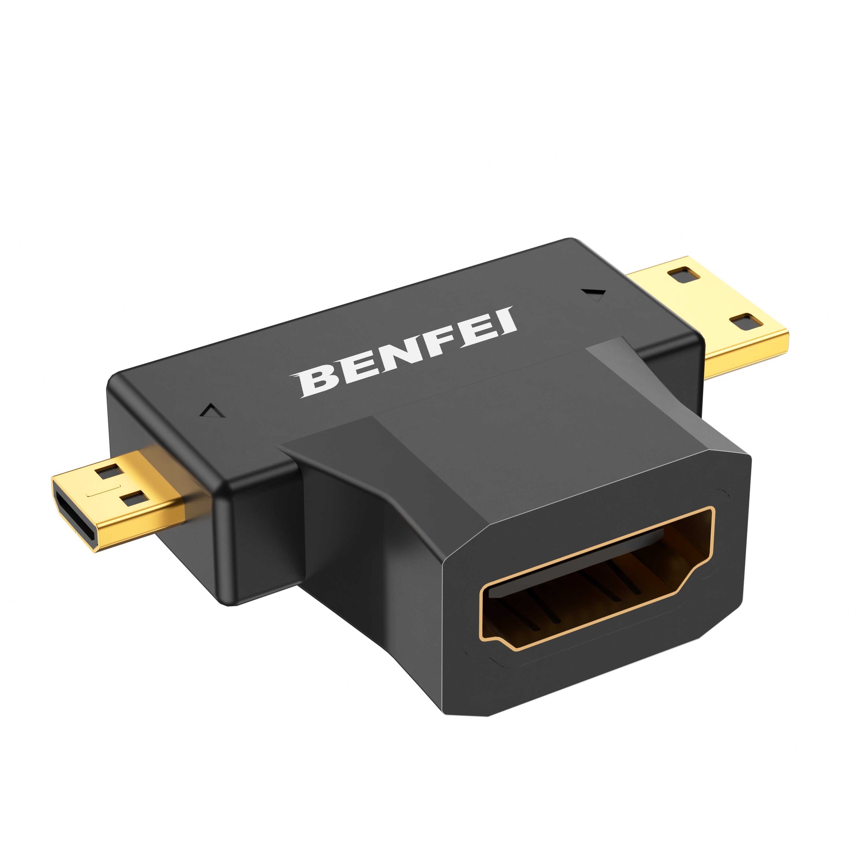 BENFEI 434BK Micro HDMI + Mini HDMI male to HDMI female Adapter V28-ELEBEN434BK