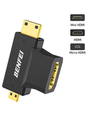 BENFEI 434BK Micro HDMI + Mini HDMI male to HDMI female Adapter V28-ELEBEN434BK