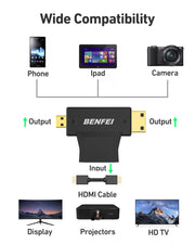BENFEI 434BK Micro HDMI + Mini HDMI male to HDMI female Adapter V28-ELEBEN434BK
