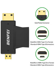 BENFEI 434BK Micro HDMI + Mini HDMI male to HDMI female Adapter V28-ELEBEN434BK