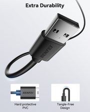 BENFEI 436BK-0.5M USB 2.0 Male to Micro USB Data Cable 0.5M V28-ELEBEN436BK0-5M