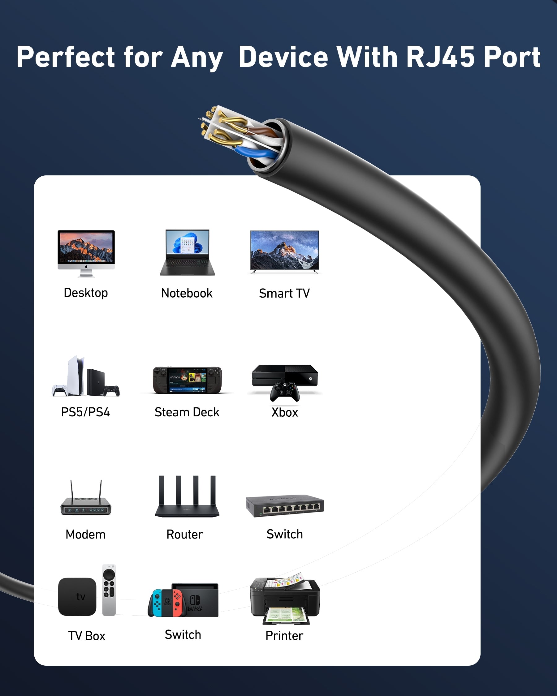 BENFEI 701BL 305M CAT6 UTP 1000Mbps Waterpoof Ethernet Cable 1000FT for Outdoor V28-ELEBEN701BL305M