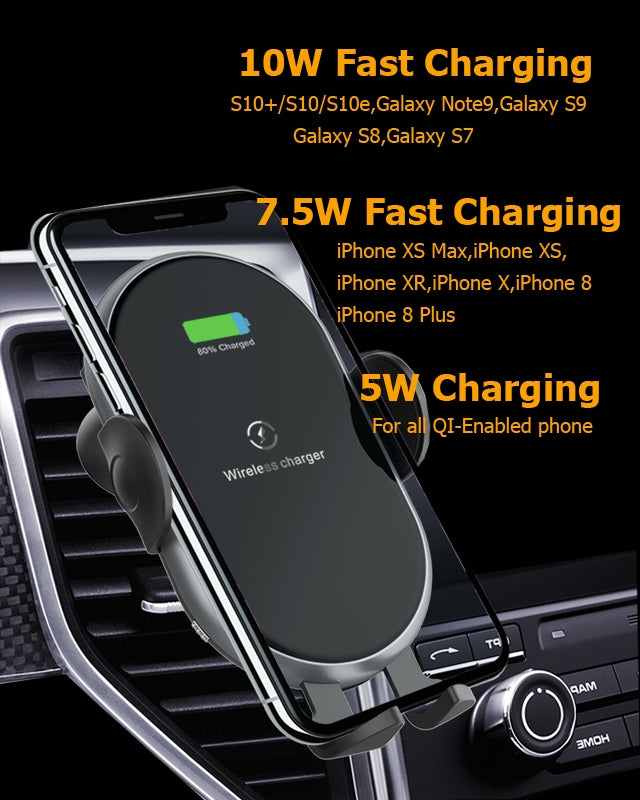 C366: Automatic Clamping Wireless Car Charger,with backlight V28-ELECARC366