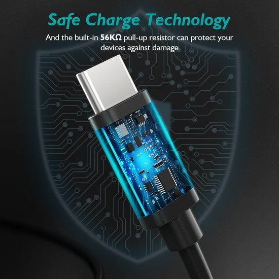 CHOETECH AC0003-V4 USB-A to Type-C Cable 6.6ft Fast Charging Data Cord 2M V28-ELECHOAC0003V4