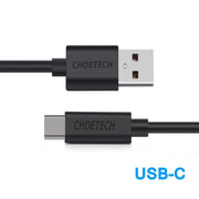 CHOETECH AC0004 USB-A to USB-C Charge & Sync Cable 3M Black V28-ELECHOAC0004