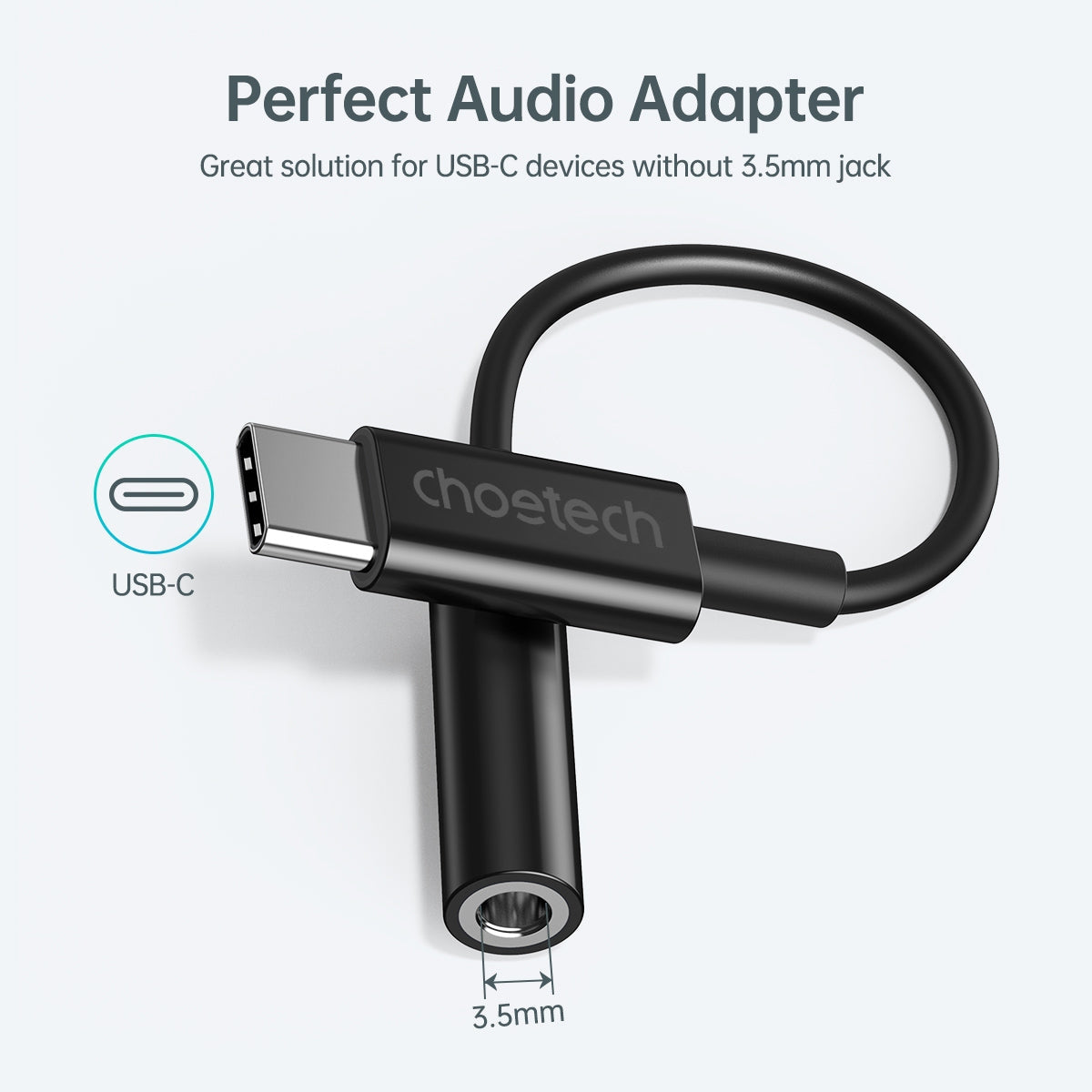 CHOETECH AUX003 USB-C To 3.5mm Headphone Adapter V28-ELECHOAUX003