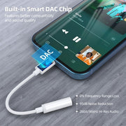 CHOETECH AUX005 iPhone 8-pin to 3.5mm Headphone Adapter V28-ELECHOAUX005